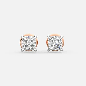 Boucles d'oreilles pendantes en or rose plaqué, avec diamants et perles, pour mariage, fiançailles, fête - Product Image 1