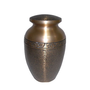 Grande urne funéraire Olympia en laiton doré avec motif noir pour cendres d'adultes, commémorative, avec gravure personnalisée en option - Product Image 3