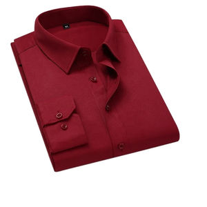 Breathable <b>Men's</b> Casual Shirts Factory High Quality Cotton Long Sleeve Stand Collar Autumn Custom Dyed Solid <b>Dress</b> Shirts - Product Image 3