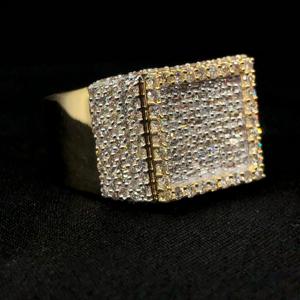 Anillo de estilo hip hop de oro personalizado de 10 quilates con diamantes para fiestas prometedoras y eternas - Product Image 3