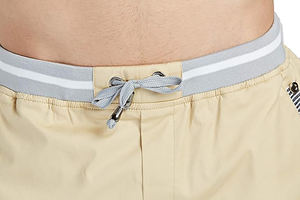 Pantalones cortos de playa de verano de corte clásico para hombre con cordón de cintura elástica patrón sólido Jogger de algodón para correr informal con bolsillos - Product Image 3