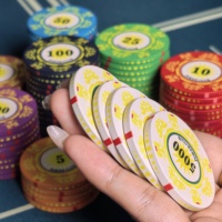Jetons de poker en céramique de qualité supérieure 10g, jetons décoratifs Texas, logo personnalisé imprimé, jetons de casino pour club de poker et jeux à domicile