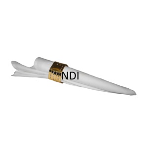 แหวนรัดผ้าเช็ดปากทรงกลมคุณภาพสูง ชุบทอง ดีไซน์ตามสั่ง สำหรับงานแต่งงานและการตกแต่งโต๊ะอาหาร - Product Image 1