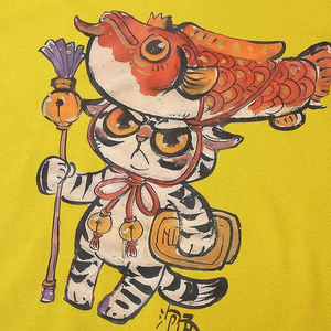 Fait sur mesure hommes 280 Gsm coton polaire pull col rond dessin animé imprimé sweat hiver haut lourd tricot hommes chandails - Product Image 4