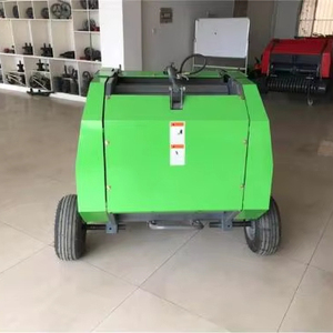 Presse à balles miniatures rondes en paille de pin verte et rouge à vendre / Machine à emballer la paille de blé à prix abordable - Product Image 1