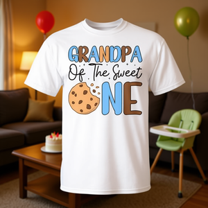 Maglietta per la famiglia del primo compleanno di Nonno di Sweet One Cookies & Milk - Product Image 3