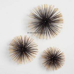 Ensemble de 3 pièces en métal plaqué or de qualité supérieure Design de fantaisie unique Look attrayant Art mural Fournitures de décoration pour la maison et l'hôtel - Product Image 1