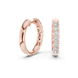 Boucles d'oreilles créoles en diamant de laboratoire 0,7 CT pour femmes, clarté VVS-VS EF, or 18 carats, 14 carats, 10 carats et argent 925, or rose, or jaune, or blanc - Product Image 5