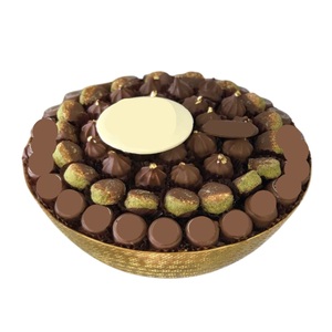 Ensemble de bols décoratifs élégants à pieds carrés en métal doré bol de service au chocolat pour la décoration intérieure et le service pour les bonbons et les desserts - Product Image 6