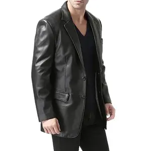 Heren Klassiek Leren Blazer Lambskin Sportjas (Normaal, Groot En Kort) Moto Biker Jack