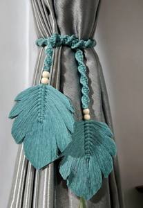 Attaches de rideau en macramé bohème : Attache de fenêtre en coton fait main - Product Image 2