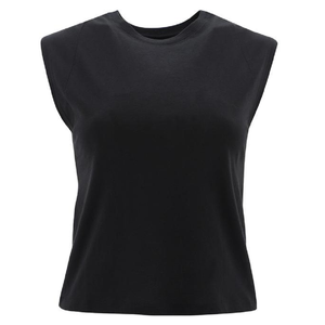 เสื้อยืดออกกำลังกายแขนกุดสำหรับผู้หญิง,เสื้อยืดแบบถักคุณภาพดีสวมใส่สบายสีพื้นบริการ OEM - Product Image 5