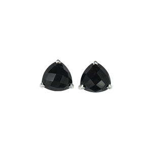 Pendientes de Plata de Ley 925 para mujer, piedra natal de enero, ónix negro, forma de trillón, pendientes de ónix negro, piedras preciosas de cuarzo, pendientes de ónix - Product Image 3