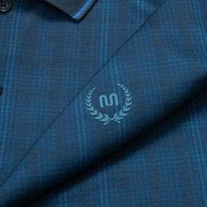 Camisa Informal Elegante de Manga Corta con Estampado Melange para Hombre Insidemen, IPS009AZ-62% Poliéster 33% Algodón 5% Elastano - Product Image 2