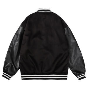 Veste de baseball streetwear, veste varsity, veste varsity brodée d'anime, veste bomber varsity avec manches en cuir de vache - Product Image 2