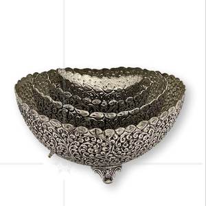 Tazón para servir de tendencia para el hogar, Hotel y restaurante, frutas secas, aperitivos, tazón de dulces, vajilla, plato para servir ensalada de Latón chapado en plata - Product Image 3