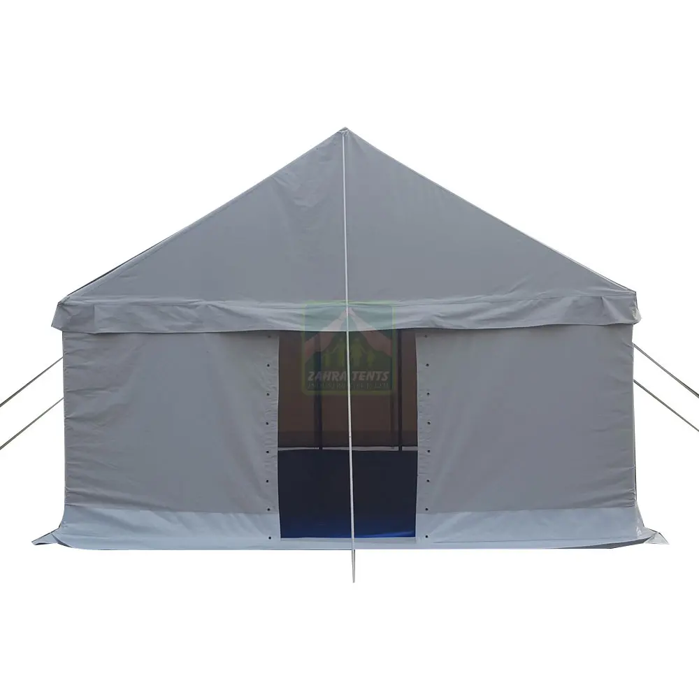 2022 Wit Frame Tent 5 + Persoon Outdoor Safari Glamping Wit Frame Katoenen Canvas Tent Voor Familie Camping Luxe Tent