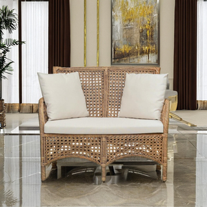 Sofá de Dos Plazas Hecho a Mano, Clásico CORDELLA, Diseño Asiático de Madera y Ratán, Cómodo para Sala de Estar de Hotel, Villa o Apartamento, CV Craftindo - Product Image 2