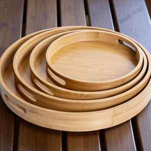 Vaisselle décorative rectangulaire en bois massif véritable naturel, plateau de service à fruits, plateau de service à café, plateau de service à café - Product Image 1