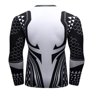 Rashguard MMA unisexe de haute qualité imprimé par sublimation, manches longues, compression, respirant, tissu Spandex/Nylon, couleur et logo personnalisés - Product Image 4