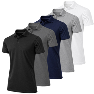 Chemise polo à manches courtes pour homme, décontractée, anti-rides, en tricot polyester/coton 180g, longueur normale, <span class=keywords><strong>golf</strong></span> US - Product Image 3