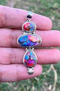 จี้925สุดหรูสีเงินสเตอร์ลิงประดับพลอยเทอร์ควอยซ์สีชมพูหอยนางรมคลาสสิกจี้และเครื่องรางสำหรับเป็นของขวัญในงานปาร์ตี้ - Product Image 3