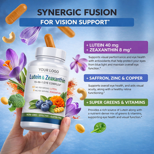 مكمل غذائي للعين يحتوي على اللوتين والزياكسانثين، تركيبة نباتية عضوية خالية من الغلوتين للعناية اليومية بالعين لفترات طويلة - Product Image 3