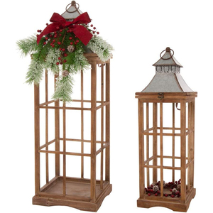 Diseño elegante Color rojo Metal Acero inoxidable linternas portavelas Navidad decorativo portavelas linternas para gran oferta - Product Image 6