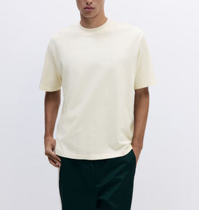 Camiseta recortada de gran tamaño para hombre con logotipo personalizado, ropa de calle minimalista, camiseta cuadrada holgada, diseño en blanco para imprimir - Product Image 1