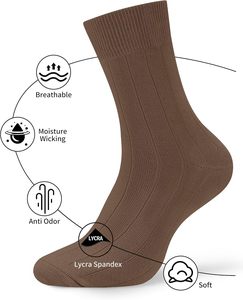 Calcetines de vestir de algodón puro 100% para hombre, calcetines a rayas con logotipo personalizado para entrenamientos diarios y ocasiones formales, calcetines deportivos - Product Image 4
