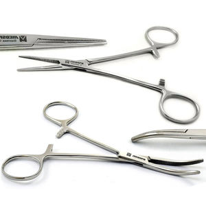 คีมจับเข็มผ่าตัดแบบล็อค คุณภาพสูง ทำจากสแตนเลส ใช้สำหรับห้ามเลือด แบบตรงและโค้ง ใช้ซ้ำได้ - Product Image 1