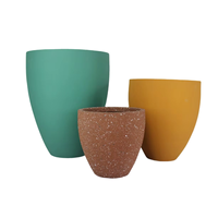 Pot de fleurs géométrique moderne en résine, motif diamant, pour intérieur et extérieur, revêtement poudré, écologique, pour maison, jardin, pépinière, utilisation au sol