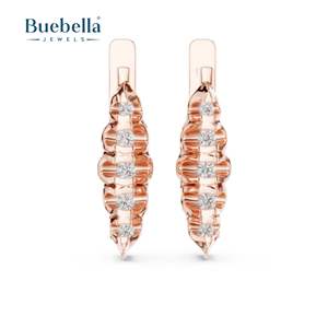 Pendientes de diamantes redondos de Plata de Ley 925 personalizados de alta calidad para mujer, joyería de moda - Product Image 1