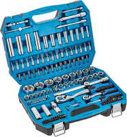 Jeu de douilles à cliquet professionnel 222 pièces avec poignées en acier au chrome-vanadium, coffret rigide pour mécanicien automobile et réparation en garage