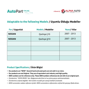Ensemble de poignées de porte intérieures chromées avant-arrière droite-gauche pour Nissan Qashqai J10, JJ10 - Product Image 2