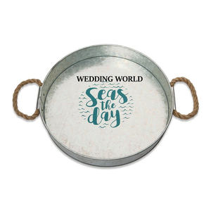 ถาดเสิร์ฟอาหารชุบสังกะสีแบบแฮนด์เมดทรงสี่เหลี่ยมผืนผ้าอุปกรณ์รับประทานอาหารสุดหรูสำหรับโรงแรมถาดเสิร์ฟโลหะ - Product Image 3