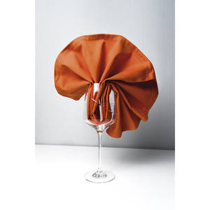 Serviette en tissu satiné orange 54x54cm 50/50 polyester-coton B2B - Product Image 1