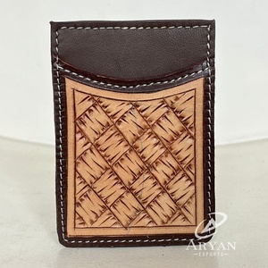 กระเป๋าใส่บัตรหนังวัวแท้ที่ใส่บัตรแบบพกพาสำหรับทุกเพศทำจากหนังวัวแท้ - Product Image 1