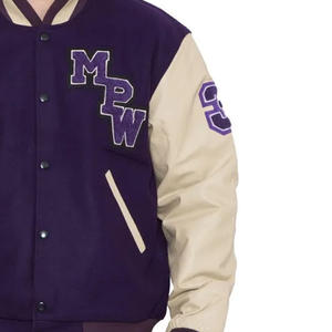 Veste universitaire pour hommes de couleur unie de qualité supérieure/Vente en gros Fabrication de baseball Veste imperméable grande taille - Product Image 6