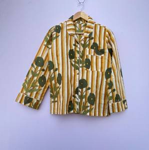 Ensemble de pyjama décontracté en coton à imprimé floral, coupe ajustée, respirant, vêtements de nuit indiens, vêtements de détente d'été, cadeau pour elle, demoiselle d'honneur - Product Image 5