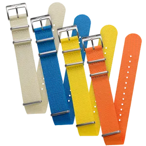 UNN SET BOLD SSB22 high quality and comfortable 4 pieces nylon multicolor NATO straps set brushed stainless steel hardware