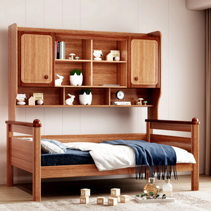 Litera doble sobre doble de madera maciza de caoba estilo vintage - Product Image 2