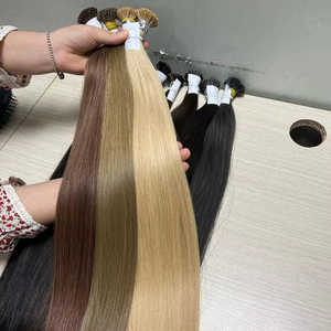 Extensiones de cabello humano natural a granel 100% Super doble dibujado colorido textura recta Cabello - Product Image 1