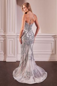 เดรสนางเงือกเปิดไหล่ประดับด้วยเลื่อมลูกปัดสำหรับงานปาร์ตี้ทางการชุดเดรสงานค็อกเทลประดับคริสตัล - Product Image 6