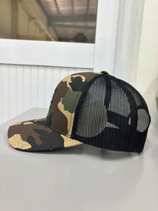 Gorras Trucker de Camuflaje de Alta Calidad, Ajustables, de 6 Paneles, con Logotipo 2D/3D Bordado Personalizado, para Exteriores, con Tela de Camuflaje y Malla - Product Image 3