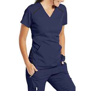 2025 moda nuevo estilo poliéster rayón Spandex uniformes conjuntos venta al por Mayor Médico Hospital enfermería Scrubs Doctor uniforme - Product Image 4