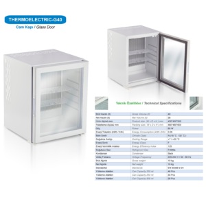 Mini-réfrigérateur thermoélectrique 40 - 38L, porte pleine, portable, refroidissement direct, usage domestique - Product Image 2
