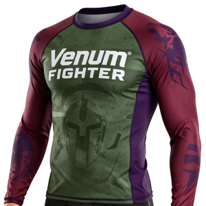 เสื้อรัดกล้ามเนื้อแขนยาว Venum Fighter สีเขียว มารูน ม่วง พิมพ์ลายแบบ Sublimation แห้งเร็ว ผลิตจากผ้า Spandex และโพลีเอสเตอร์ เสื้อรัดกล้ามเนื้อ Venum Fighter - Product Image 1