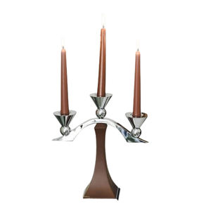 Bougeoir en métal aluminium plaqué brun décoration d'éclairage à la maison conception de forme irrégulière pot de bougie Unique en béton - Product Image 1