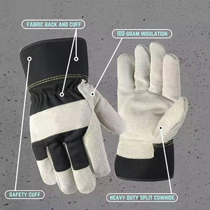 Precio barato de cuero de vaca Hombres Trabajo Seguridad Rigger Guantes Heavy Dusty Industrial Resistente al fuego Construcción Guantes DE TRABAJO - Product Image 4